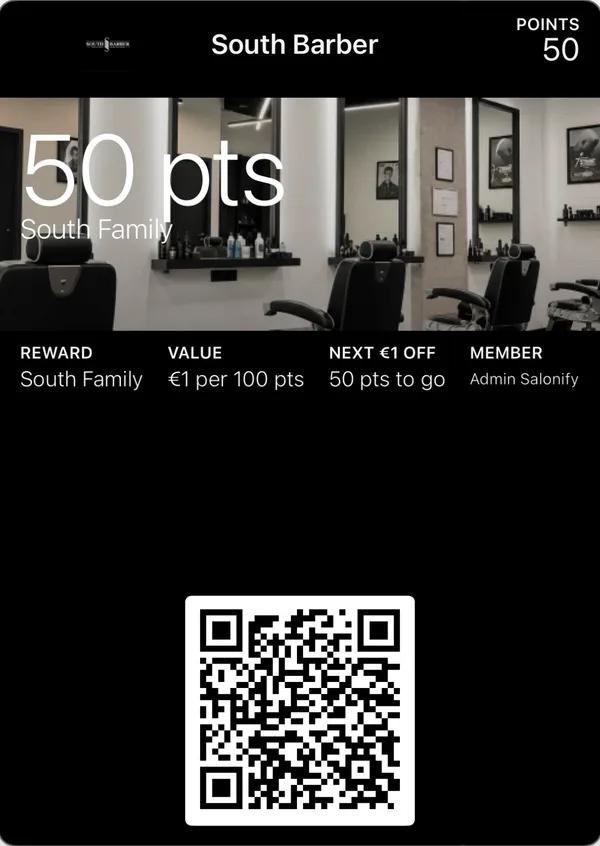 Carte de fidélité South Barber dans le Wallet